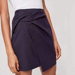 Aritzia Babaton “Jethro” Black Asymmetric Wrap Mini Skirt NWT | Size 0